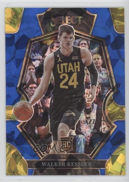 2022 Panini Select Premier Level Blue Cracked Ice Prizm Walker Kessler #187 03mh
