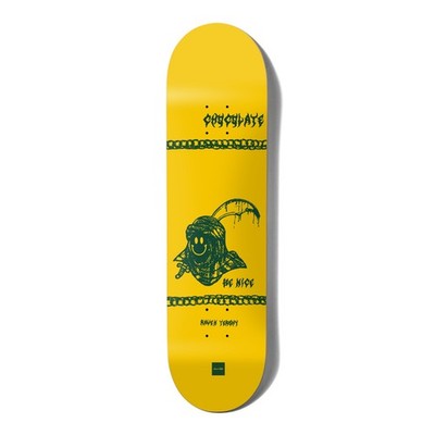 Chocolate Skateboards Deck Be Nice Raven Tershy 8,5'' gelb