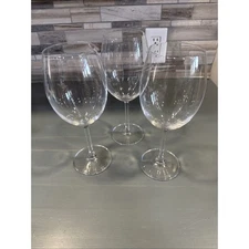 Bohemia Crystalite Set Of 3 Wine Glasses 9 1/2” Tall 2 3/4” Opening