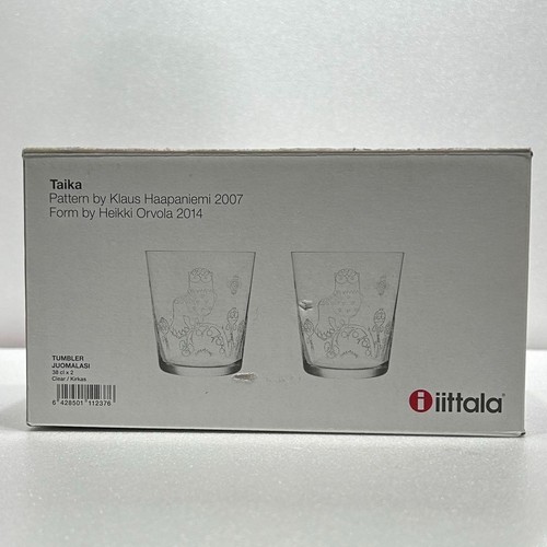 iittala Taika Owl Tumbler 2Pc Set Discontinued Vintage Glassware 380ml Clear - Picture 12 of 15