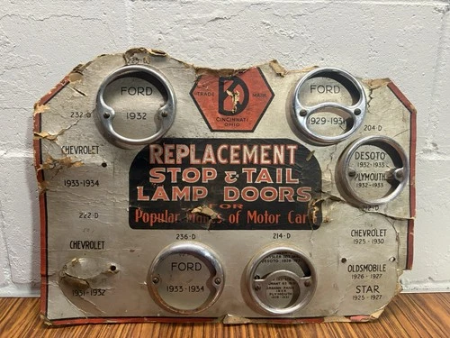 Vintage Ford Sign 1930’s Tail Light Sign Cardboard Original 1930’s Display RARE!