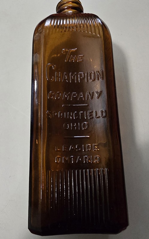 EMBALMING Fluid Bottle-Vintage-CHAMPION-RARE Amber! 16 oz.