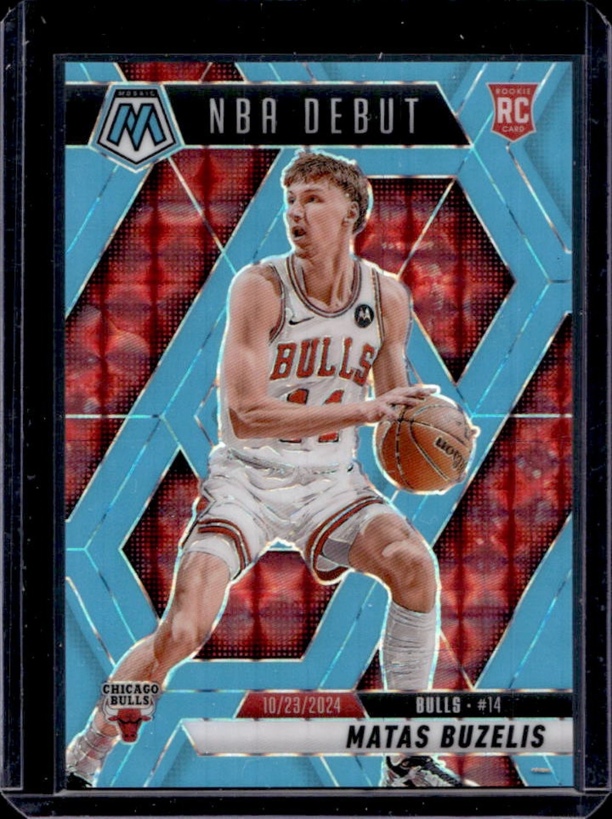 2024-25 Mosaic Matas Buzelis RC Blue Fluorescent NBA Debut #62/75 Bulls