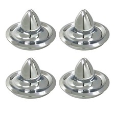 Four Vintage 8 Inch Bullet Style Chrome Center Caps For Smoothie Wheels