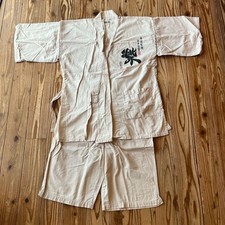 Jinbei Men's Cotton Loungewear Set Beige M Size Japanese Style Pajamas Japan