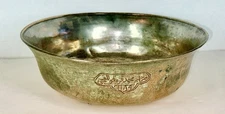 1771 Antique 18th Century Islamic Silver Tinned Copper Bowl Owner Logo Engraved