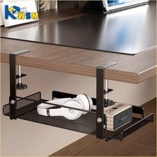 Under Desk Cable Management Tray No Drill, Metal Mesh Cable Management