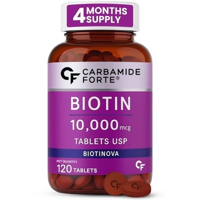 Hair Growth Supplement UNISEX 10000mcg Biotin (120 Tablets) for Stop Hair Loss