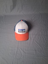 Patagonia Fitz Roy Horizons Trucker Hat Cap Orange Grey Blue Mesh Snapback