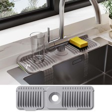 18 Inch Silicone Faucet Mat for Kitchen Sink Splash Guard 2025 Upgraded Dra...