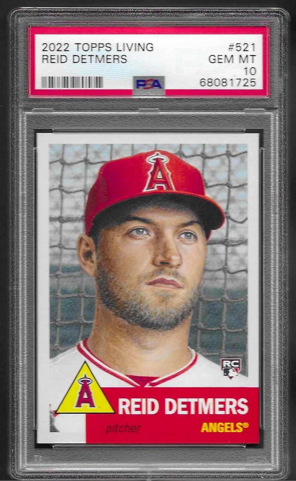 2022 Topps Living Set # 521 REID DETMERS RC GEM MINT PSA 10 Los Angeles Angels