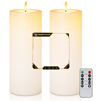 Flammenlose Kerzen LED 10,2X25,4Cm Weiß Batteriebetrieben Mit Fernbedienung
