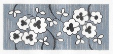 White Flowers on Silver Gray handpainted Needlepoint Canvas BB Insert by LEE