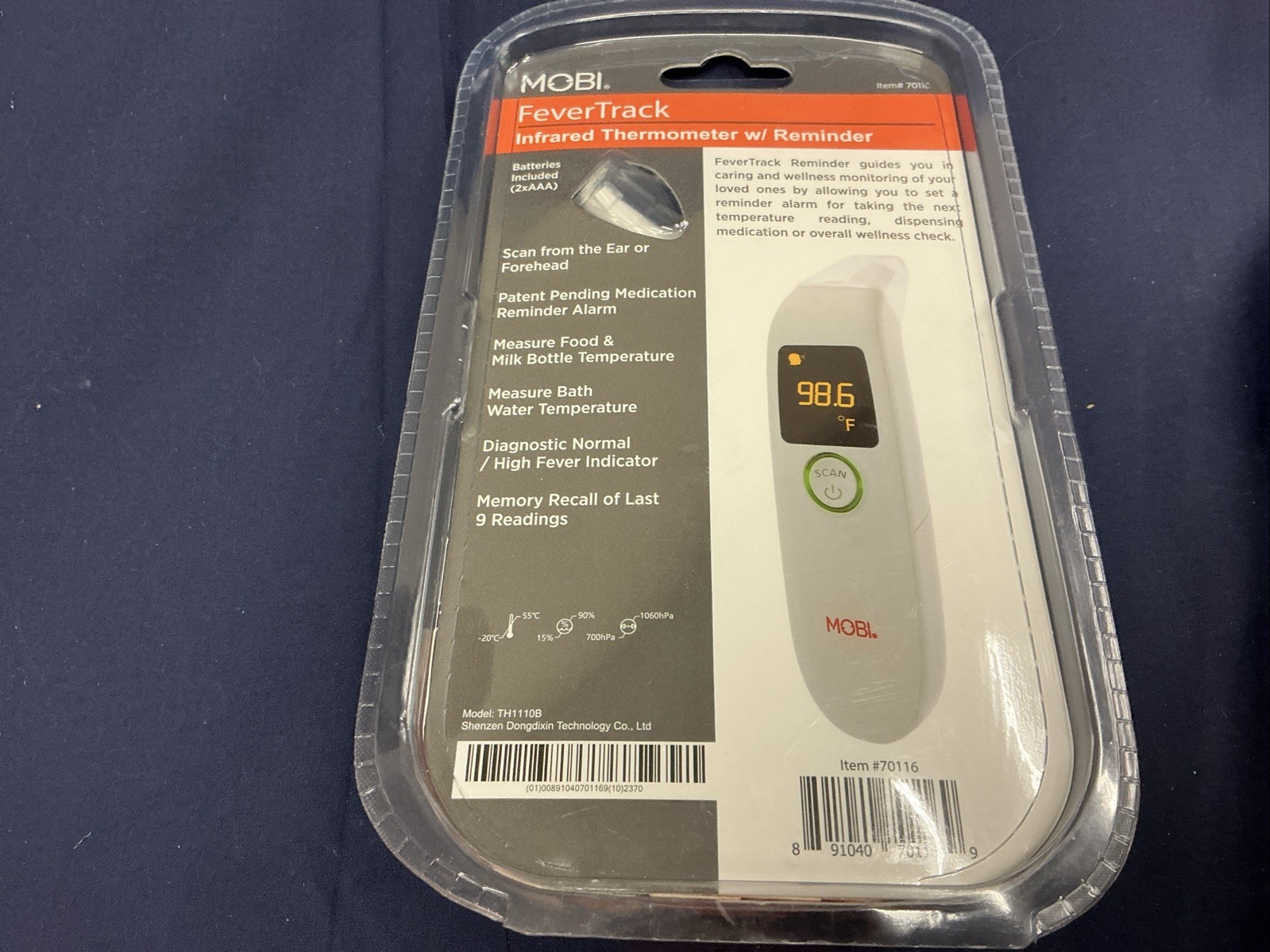 MOBI FeverTrack Ear & Forehead Digital Thermometer w/ Reminder 7+ Features