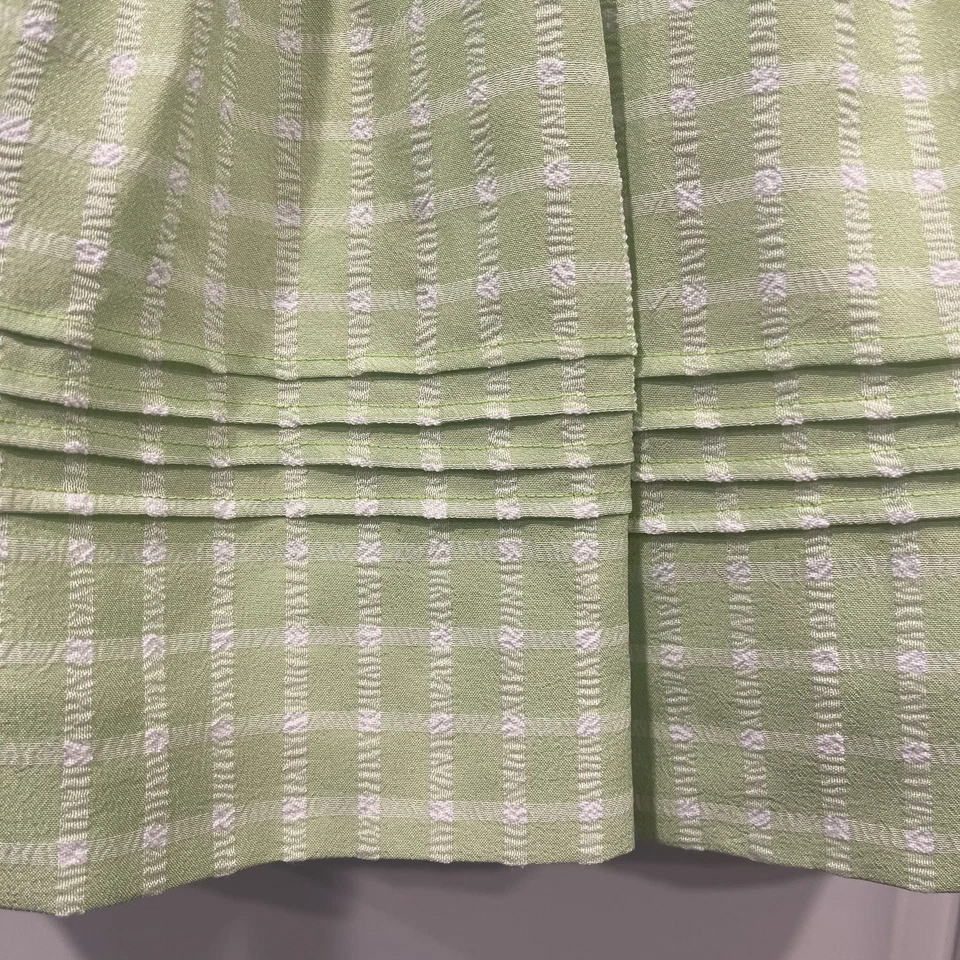 Sarah Louise England Hand Smocked Embroidered Summer Dress Gingham Green Size S - Image 4 of 4