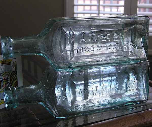 2 Antique Medicine Bottles Ayers Hood Sarsaparilla Apothecary Syphilis