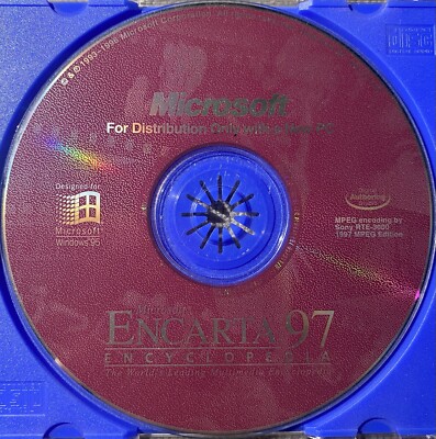 Vintage 1996 Microsoft Encarta 97 Encyclopedia PC CD ROM Windows 95 Or Higher