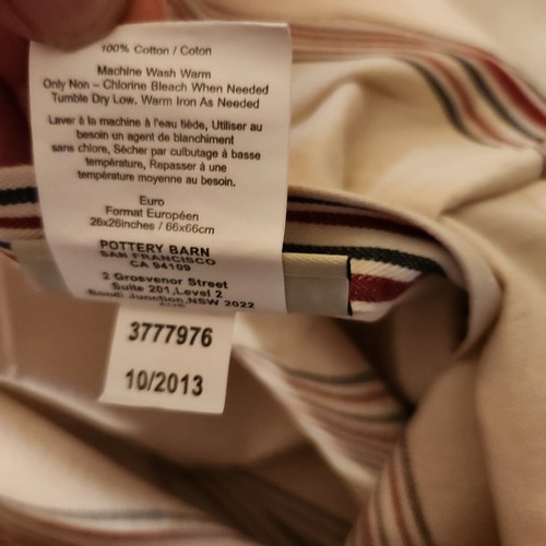 S/3 Pottery Barn Americana Stripe EURO Shams Red patriotic 4th of july - Picture 5 of 6