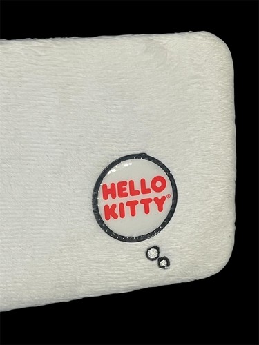 Hello Kitty Wallet Fuzzy Nerd Wallet White with 3D Bow Credit Card Slots Sanrio - Picture 4 of 8