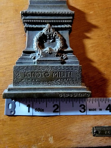 Italia bronce 1921 Roma Victor Emmanuel II Monumento Primera Guerra Mundial Tumba Soldado desconocido - Imagen 3 de 12