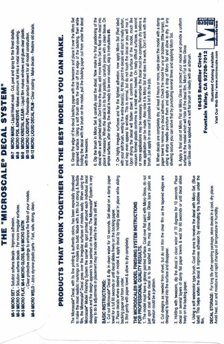 Juego de calcomanías escala HO 87-56 Rio Grande D&RGW cabina diésel 1942-51 - Imagen 2 de 3