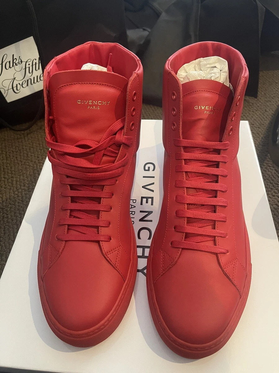Red leather cheap high tops