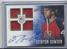 QUINTON HOWDEN 2013-14 PANINI PRIME QUAD JERSEY ROOKIE ONCARD AUTO RC #D 199/199