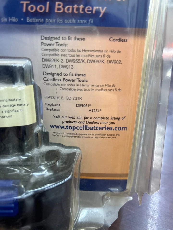 topcell dw-9614 batería herramienta 9.6v para dewalt y black and decker  Foto 2 de 3