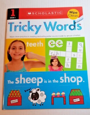 Scholastic WIPE CLEAN Grade 1 Tricky Words  Book Reusable Reading Home School