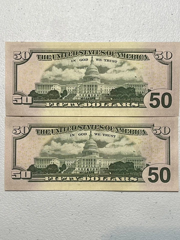 Two Series 2006 $50 Dollar Consecutive federal reserve notes. - Image 2 of 2