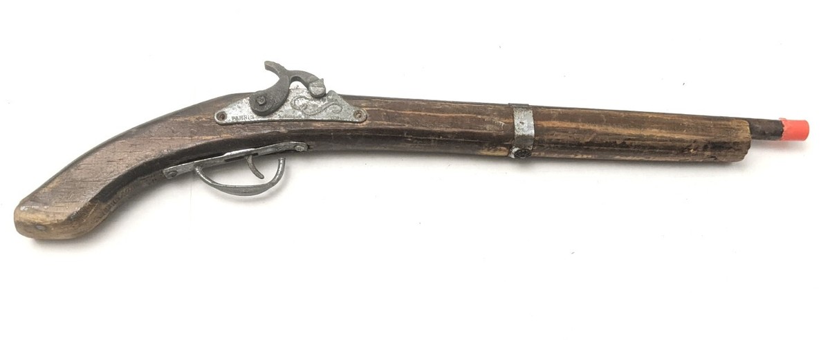 Vintage Parris Wood & Metal Flintlock Style Cap Gun Toy Savannah
