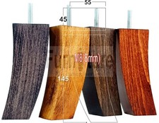 4x Solid Wood Curved Furniture Sofa, Couch Legs M8 Chair, Settee Feet 145mm High