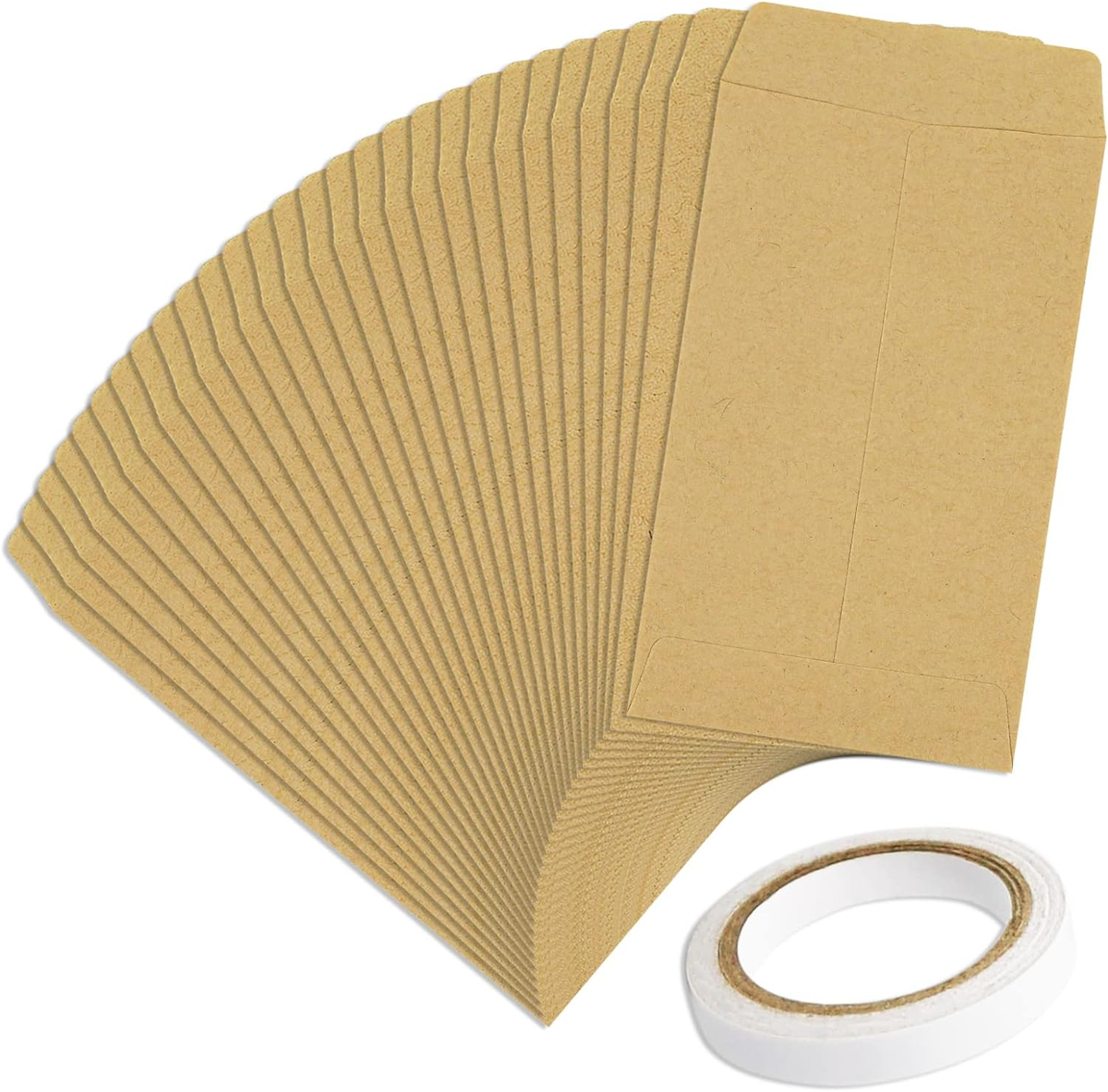 Brown Kraft Coin Envelopes Pack Of 100 Coin Envelopes, 6 X 10 Cm Mini