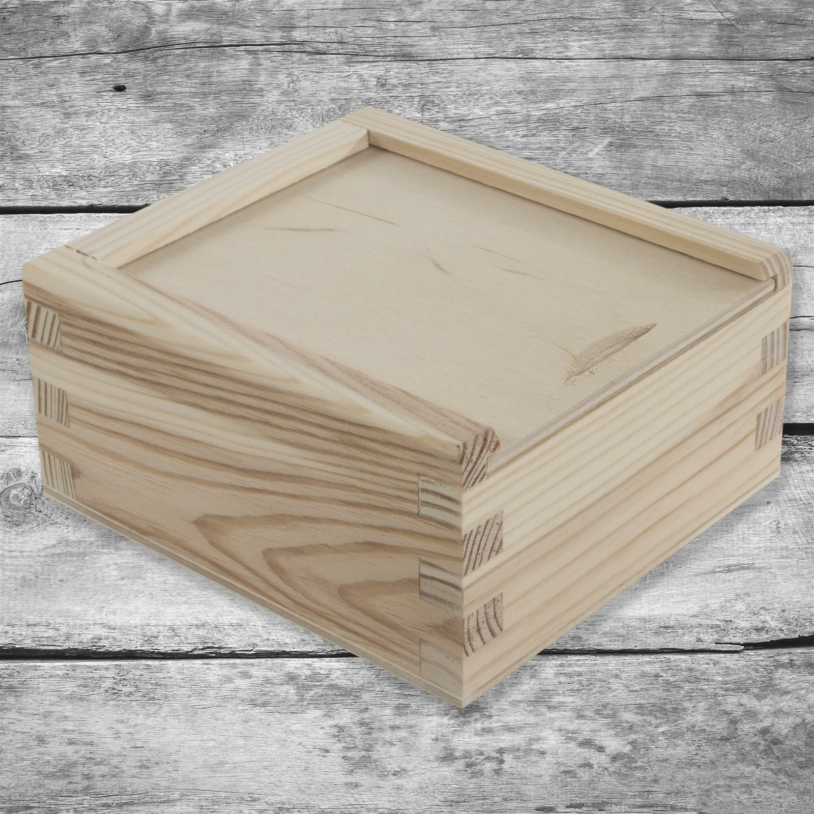 Small Wooden Keepsake Gift Box | 10.5 x 9.5 x 5 cm | Plain Wood For Craft Paint
