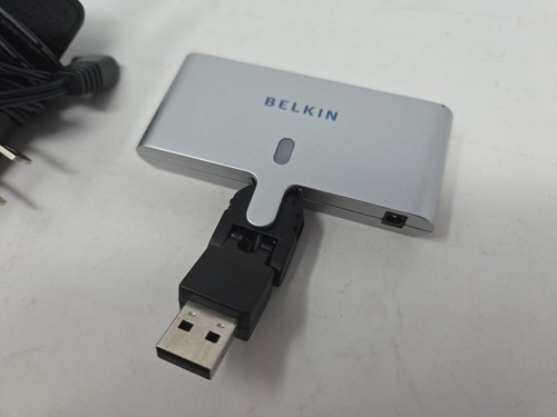 Belkin F5U415 4 to 1 USB Ports Silver Black Swivel Hub 100% TESTED & WORKING - Picture 2 of 4