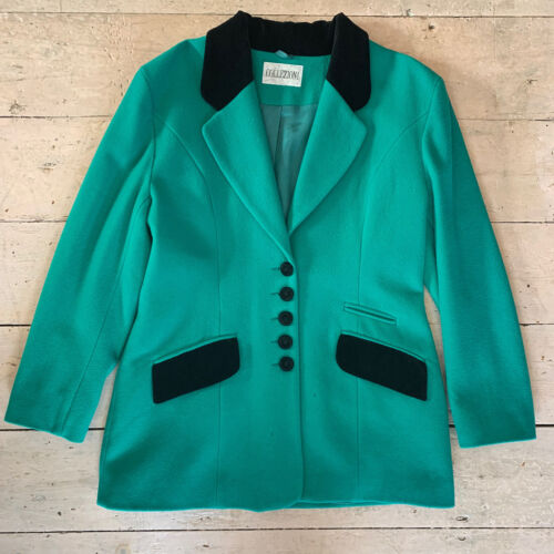 Vintage Retro 1980’s Power Dressing Wool/Cashmere Designer Blazer Size 14 - Picture 2 of 9
