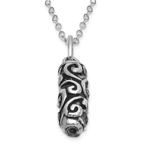 Sterling Silver Antiqued Cylinder Remembrance Ash Holder
