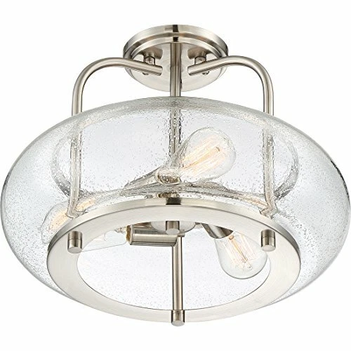 Quoizel TRG1716BN 3-Light Trilogy Semi-Flush Mount in Brushed Nickel - Picture 4 of 7