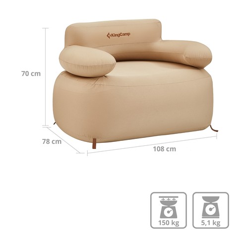 KINGCAMP Luft Sessel Air Lounger Aufblasbar Camping Sitz Glamping Garten Möbel - Bild 2 von 10