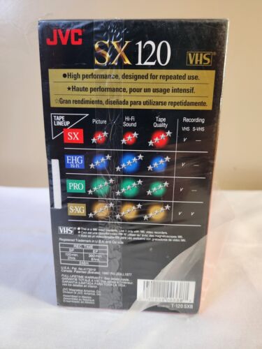5 Pack JVC T-120 SX Blank VHS Tapes Brand New 10 Hours High Performance Sealed - Foto 3 di 3