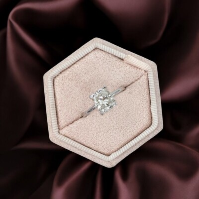 Black Friday  Platinum Rings Cushion Cut Diamond Lab Grown 1.50 Carat IGI 950