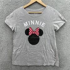 Disney Store Womens Minnie Mouse Silhouette T Shirt Size Large Grey