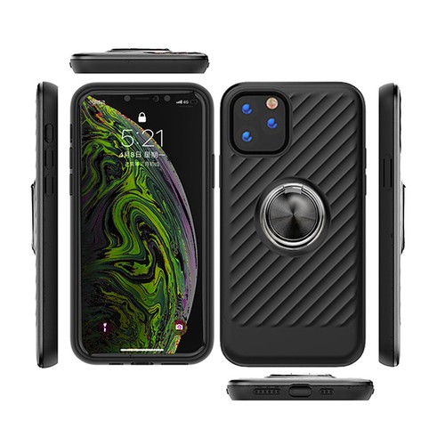 APPLE IPHONE 11 PRO MAX Case with Ring Holder In Black By Reiko