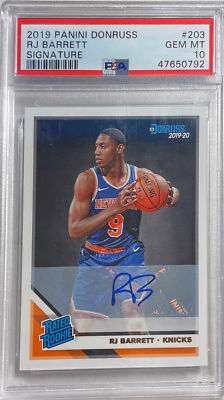その他 PANINI CONTENDERS RJ BARRETT RC AUTO RJ BARRETT 2019 PANINI DONRUSS AUTO ROOKIE RC #203 PSA 10 GEM MINT
