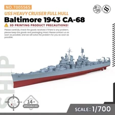 SSMODEL SS700556S 1/700Military USS Baltimore  Heavy Cruiser 1943 CA68 Full Hull