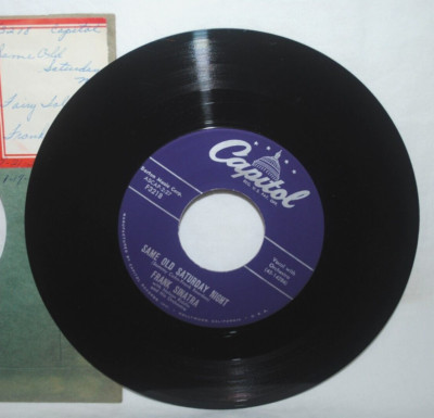 Frank Sinatra, SAME OLD SATURDAY NIGHT, 45 rpm record, Capitol F3218, EX+