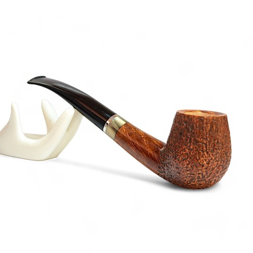 Briar pipe Smoking tobacco pipe Rusticated handmade pipe Freehand artisan pipe - Picture 4 of 8