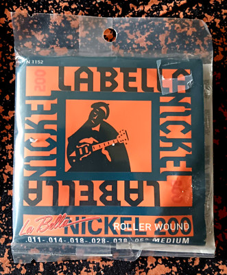 La Bella N1152 Nickel 200 ROLLER WOUND Electric Guitar Strings 11-52