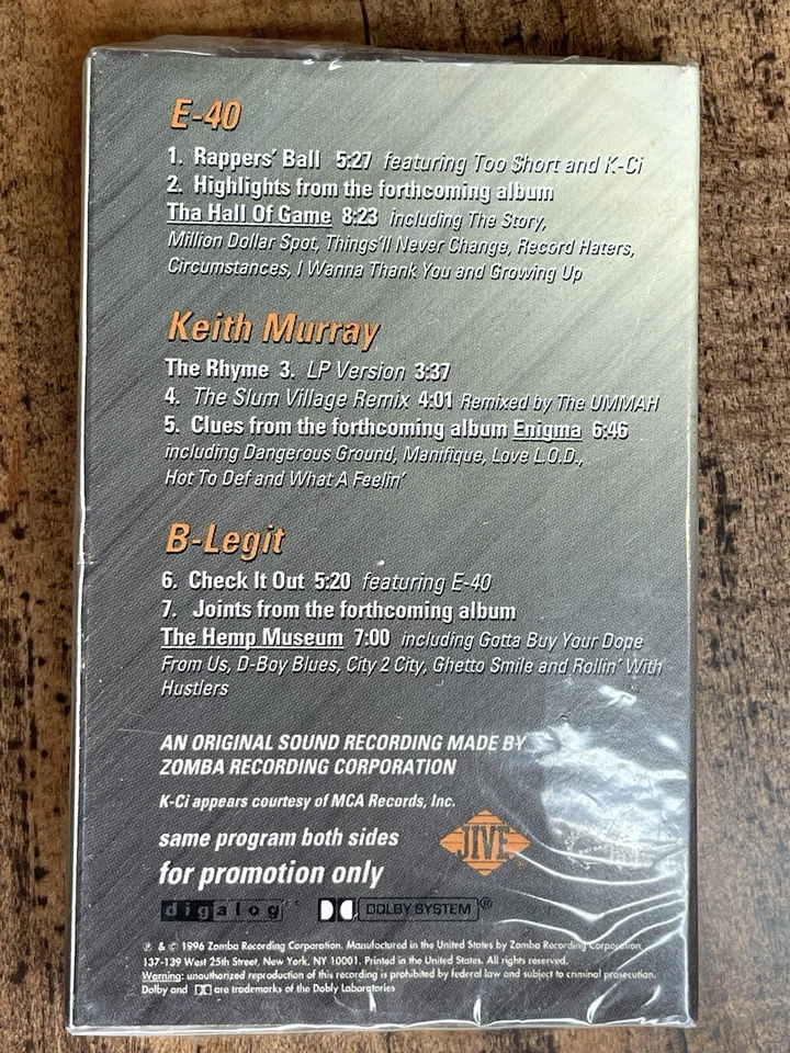 Rare 1996 - JIVE - SEALED PROMO CASSETTE - Hip-Hop History #LostRecords - Image 2 of 3