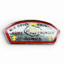 BSA Council Pin Illinois W.D. Boyce Enamel Lapel Pin Vtg Scouts Hat Tie Tac P146
